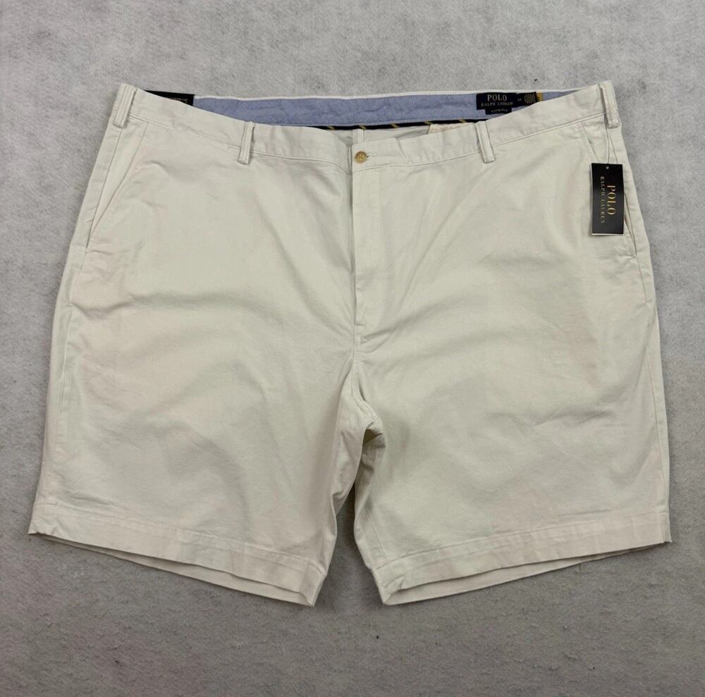 Polo Ralph Lauren Shorts Mens 50B White Chino Stretch Classic Fit 9” Inseam NEW